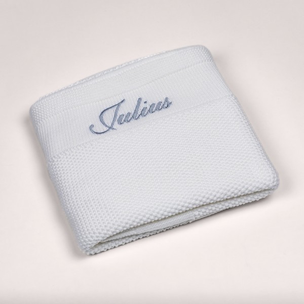 Couverture en tricot, blanc