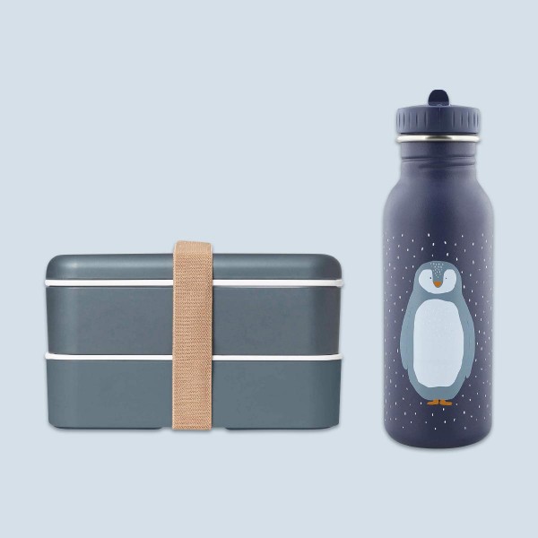 Children&#039;s drinking bottle &amp; lunchbox set, penguin