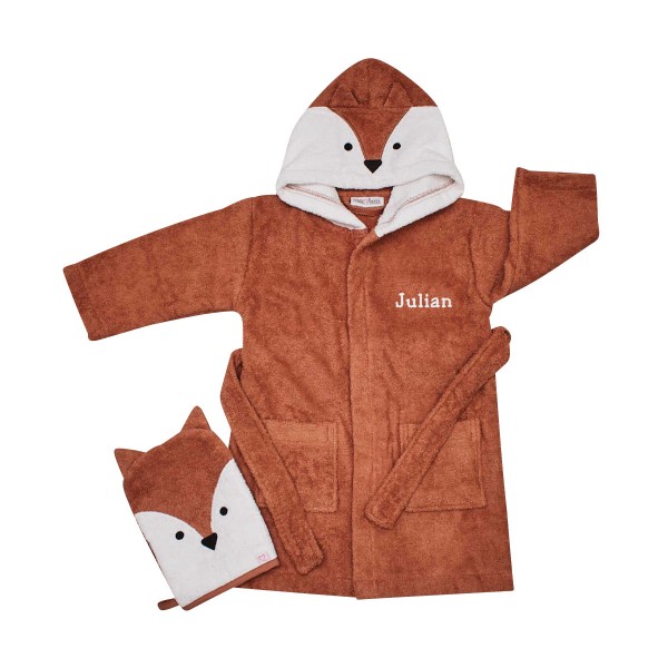 Kindergeschenk Set Bademantel, Fuchs