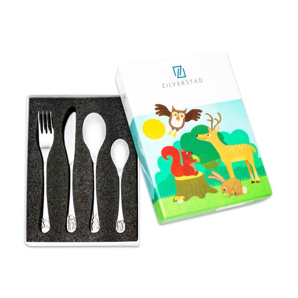 Four-piece children&#039;s cutlery set, &#039;Forest Animals&#039;