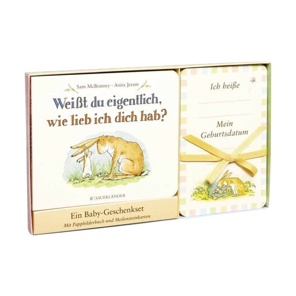 Geschenkset Geburt &quot;Weisst du eigentlich, wie lieb ich dich hab?&quot;