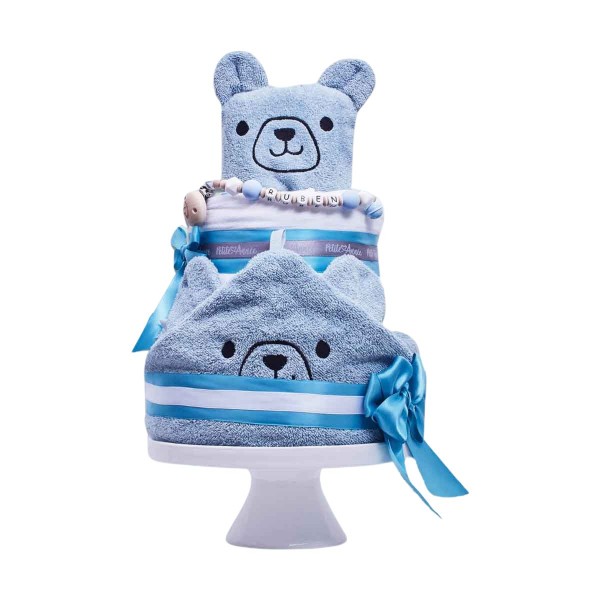 Diaper Cake Medium, bath time - Inspector Bear