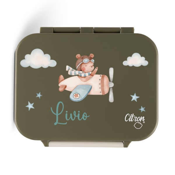 Lunchbox kids aeroplane small, Citron