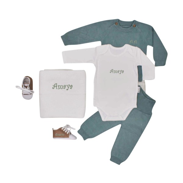 Coffret tricot &quot;Luxe&quot;, menthe