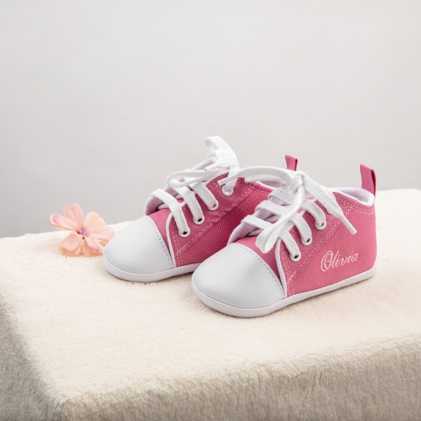 Baby shoes, electric pink