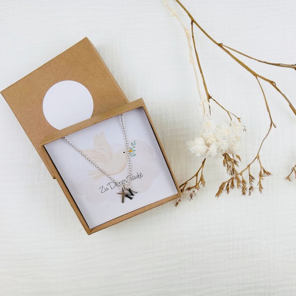 Children&#039;s jewellery necklace with christening pendant, Love Kids