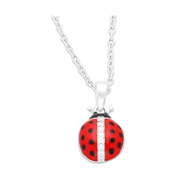 Collier 38cm, avec pendentif coccinelle