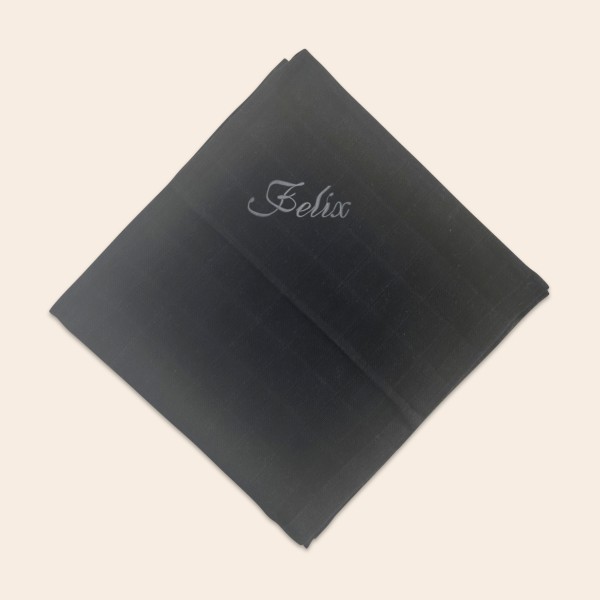 Swaddle cloth with name 60x60 cm, Black, Fabelab