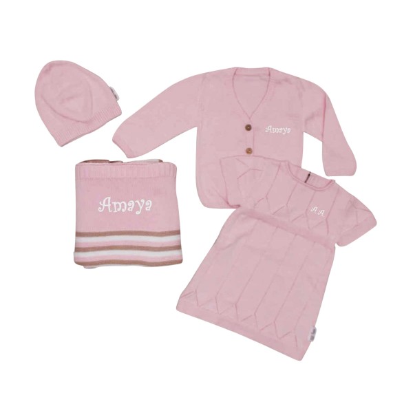 &quot;So warm&quot; knitted set, pink