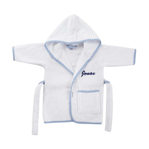 Baby Bathrobe, Gingham Blue