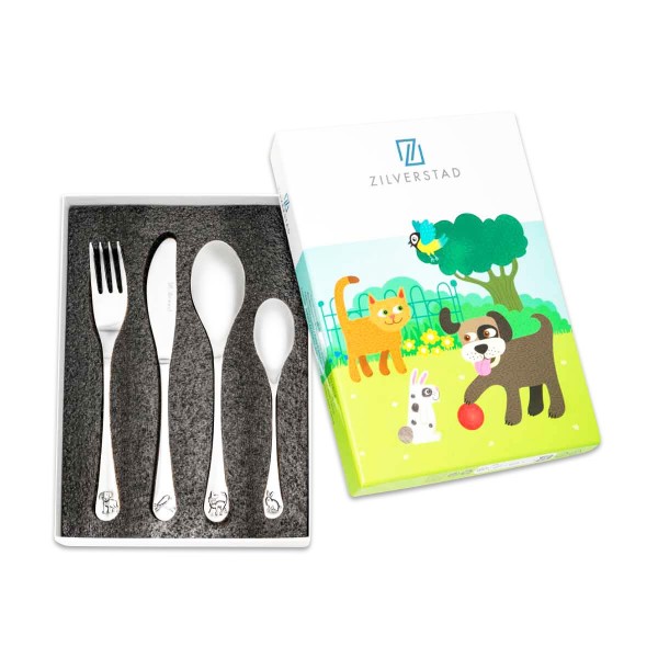 Four-piece children&#039;s cutlery set, &#039;Pets&#039;