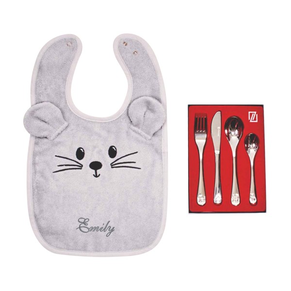 Bon appétit&quot; gift set, &#039;Director Mouse&#039;, organic cotton