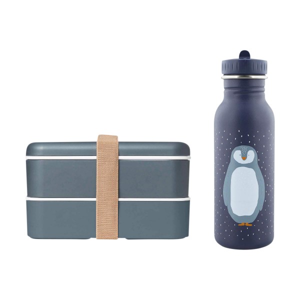 Children&#039;s drinking bottle &amp; lunchbox set, penguin