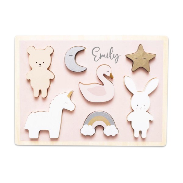 Babygeschenk Holzpuzzle Einhorn