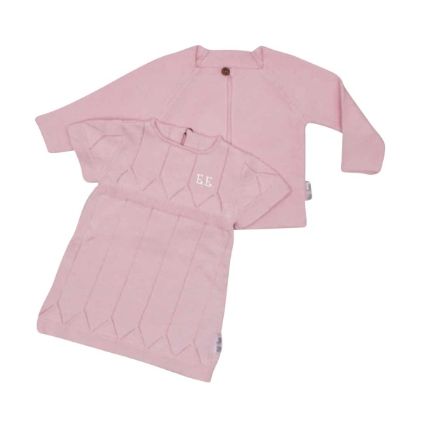 Babygeschenk Set Strickkleid, Rosa