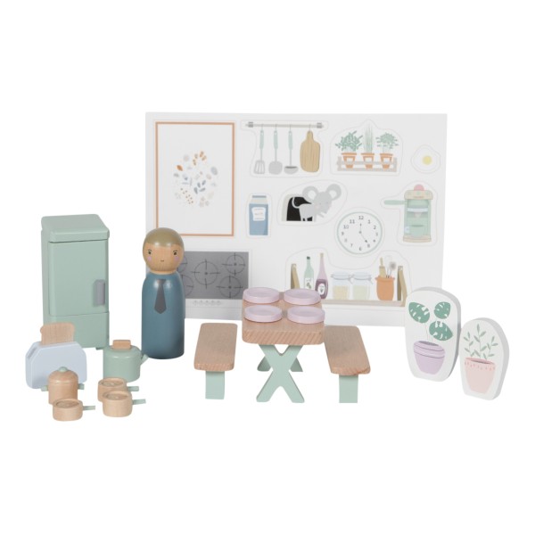 Doll&#039;s House Play Set Kitchen - 19 pieces