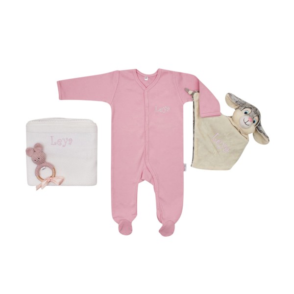 Baby gift set Sleep well, rabbit pink