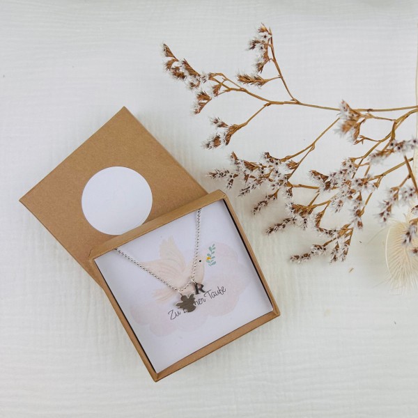 Necklace with guardian angel for christening