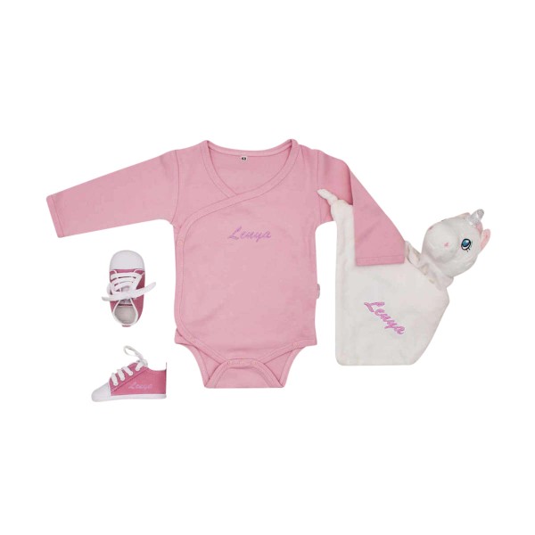 Geburtsgeschenk Set Einhorn, Rosa