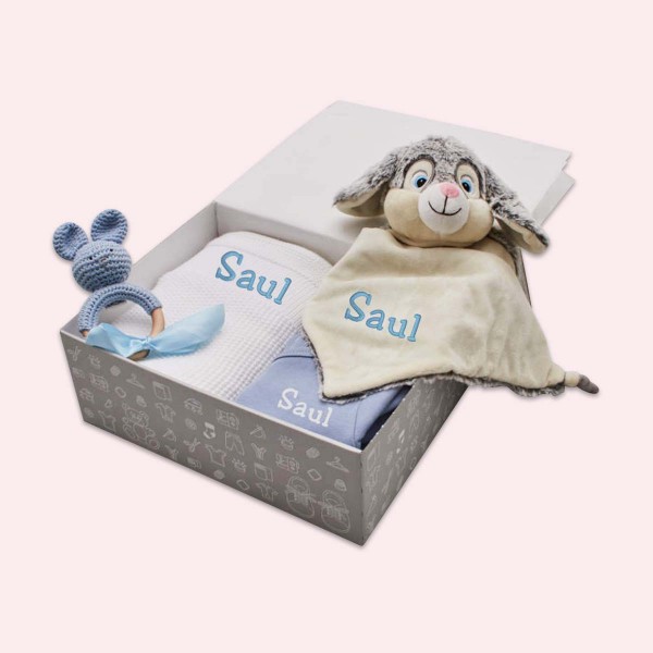 Komplettes Baby Schlaf-Set, Kaninchen, Blau, 2