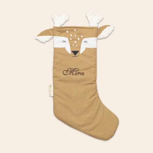 Christmas stocking reindeer caramel, Fabelab