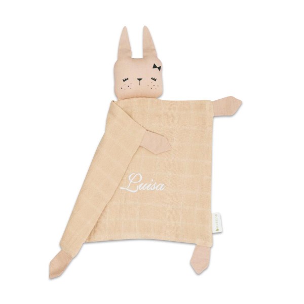 Doudou Lapin bio, vieux rose