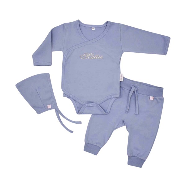 Geschenk zur Geburt Set 1.Outfit, Blau