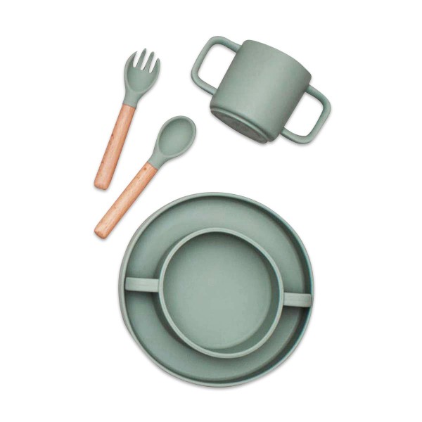 Children&#039;s tableware silicone, mint