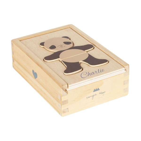 Wooden puzzle bear dress up, Konges Sløjd