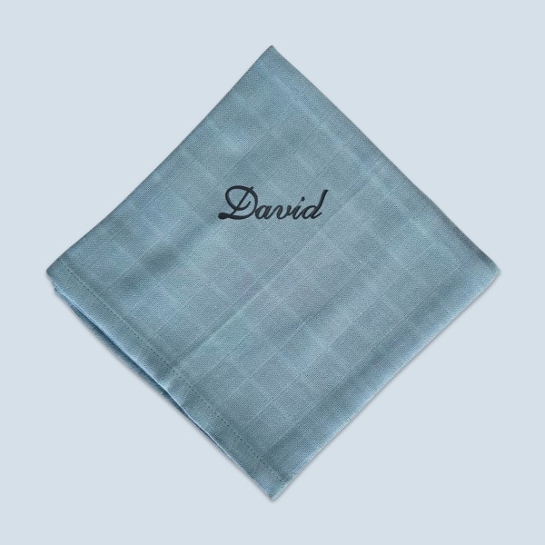 Swaddle cloth with name 60x60 cm, Blue Spruce, Fabelab