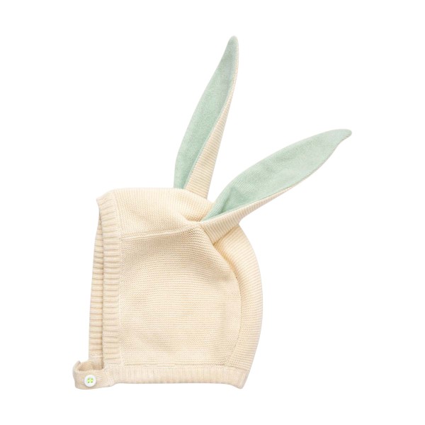 Bonnet bébé lapin menthe