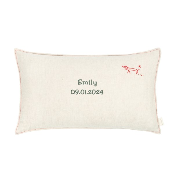 Children&#039;s decorative cushion, linen, greige