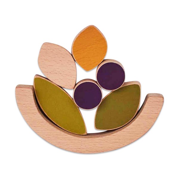 Leaved &amp; berries - wooden stacking toy