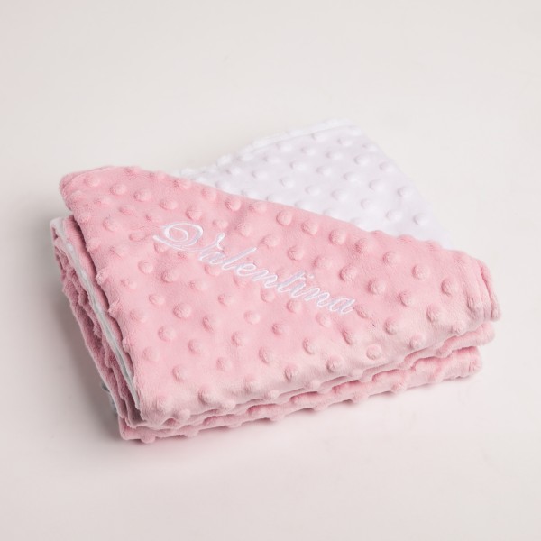 Couverture minky, rose