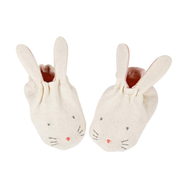 Chaussons pour bébés, lapin rose